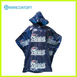 Disposable Clear Custom Printed PE Rain Poncho Rpe-028