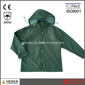 PVC Waterproof Mens Hooded PVC Rain Jacket